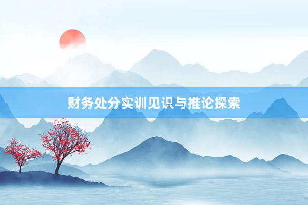 财务处分实训见识与推论探索